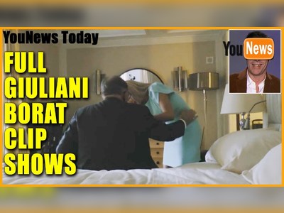 Full Giuliani Borat clip shows him touching Maria Bakalova and asking for her number before fleeing