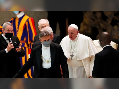 Pope Francis sparks criticism as he goes maskless at public event day after staff promise they are ‘working on it’