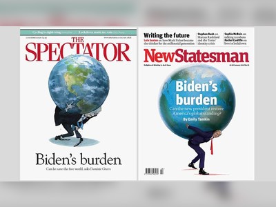 ‘Great cover, guys’: UK’s New Statesman magazine mocked for copying rival Spectator’s Biden-themed front page