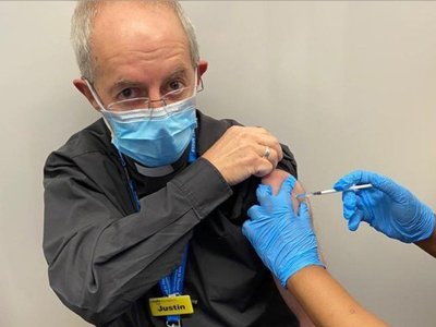 Archbishop of Canterbury says vaccine is 'answer to prayer' as he receives jab. but covid-19 too, if we follow the same logic...