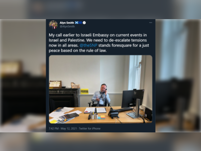 ‘Who are you?’ Scottish MP mocked for photo-shoot of his phone call to Israeli Embassy to de-escalate Hamas conflict