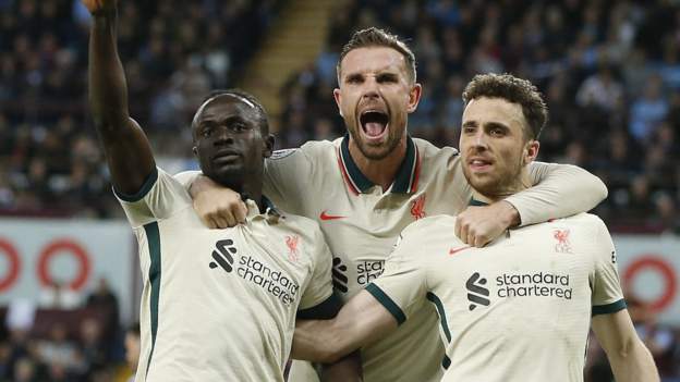 Liverpool win at Villa to keep title hopes alive