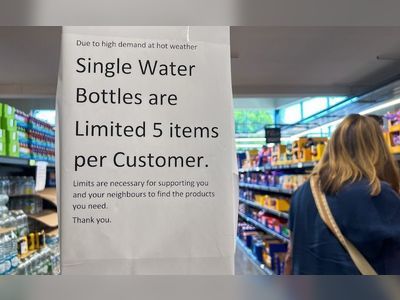 Supermarket rations bottled water as drought declared across half of England
